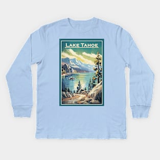 Lake Tahoe National Park Vintage Travel Poster Kids Long Sleeve T-Shirt